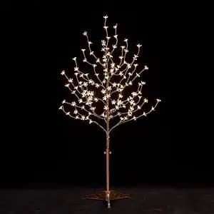 TYBEEU 4ft Lighted Cherry Blossom Tree, 144 Warm White LED, Dimmable, Indoor Outdoor Home Garden Christmas Wedding Holiday Decor