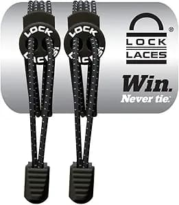 Lock Laces - Elastic No Tie Shoelaces 1 Size Fits All for Kids Adults Tieless Shoe Laces Tennis Shoes Sneakers