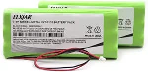 (2-Pack) 7.2V 2000mAh Ni-MH Battery Replacement for DSC Powerseries 9047, SCW9045, SCW9047, Direct Sensor 17-145A, DS415 Keypad Security Systems