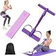 Resistance Bands with Handles, Foot Pedal with 6 Tubes, Natural Rubber, Ankle Puller for Sit-Ups and Full Body Portable Home Gym Strength for Legs, Arms and Core Muscles
