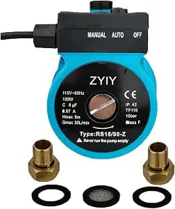 115V Automatic Domestic Water Pressure Booster Pump for Home 3/4" 100W Hot Water Recirculating Pump Criculation Booster Pump 9m/29ft 30L/min Circulator Pump for boiler,Whole House Shower System
