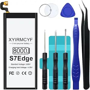 XYIRMCYF Galaxy S7 Edge Battery (New Upgrade), 8000mAh High Capacity Battery for Galaxy S7 Edge SM-G935 G935A/T/P/V EB-BG935ABE with Repair Kits