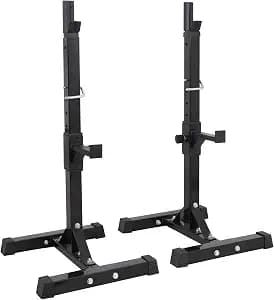 F2C Max Load 550Lbs Pair of Adjustable Squat Rack 41"-66" Sturdy Steel Barbell Rack Free Bench Press Stands GYM/Home Gym Portable Dumbbell Racks Stands