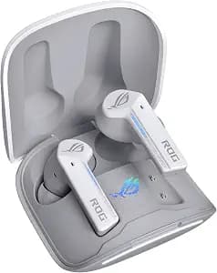 ASUS ROG Cetra True Wireless Gaming Earbuds – Bluetooth, Low-Latency, ANC Noise Cancelling, Touch Control, IPX4 Water Resistant, 27Hr Battery, Wireless Charging, for PC, Mobile, Switch, Ally/X - White