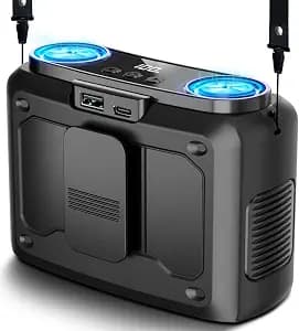 20000mAh Portable Fan,True High Speed Dual Motors with 200% Powerful Airflow, Up to 41Hours and Rechargeable Personal Neck Waist HandsFree Wearable Fans for Travel,Camping,Outdoor,Jobsite,Sports,Golf