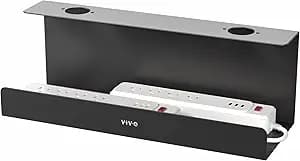 VIVO Under Desk 17 inch Extra Deep Cable Management Tray, Power Strip Holder, Cord Organizer, Wire Tamer for Office and Home, Black, DESK-AC16-1C