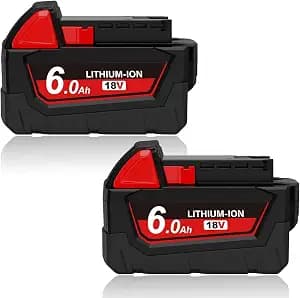 6.0Ah 18V Replacement for Milwaukee Batteries Compatible with Milwaukee M18 Battery, 18 Volt Lithium-ion Battery 48-11-1815 48-11-1820 48-11-1840 Cordless Power Tools