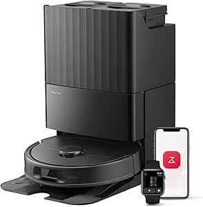 roborock Qrevo Series Robot Vacuum Cleaner with Mop, 10,000Pa Suction, Upgraded from Qrevo S, Dual Anti-Tangle Brushes, Smart Obstacle Avoidance, Auto Mop Washing&Drying, All-in-One Dock,Black(QV 35S)