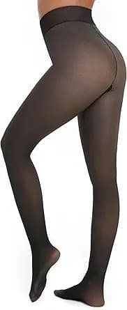 One-Seam Warm Fleece Lined Tights Women Fake Translucent Pantyhose High Waist Thermal Leggings Sheer Winter Tights