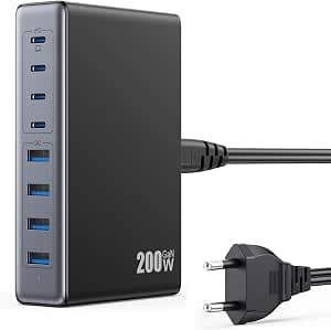 200W USB C Charger Multiple, 8-in-1 GAN III Quick Charge Charger PPS QC4.0 PD 65W Laptop Charger, Universal USB C Charger for MacBook Pro/Air, iPhone 16/15/14/13 Pro MAX,Samsung Galaxy etc.