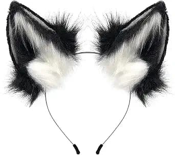 HAOAN Handmade Cat Fox Fur Ears Hairhoop Headwear Anime Party Halloween Costume Headband Hairband