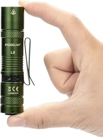 PIOOCAN Rechargeable Flashlights 1200 Lumens EDC Flashlight, AA Pocket Flashlight High Lumens with Clip, Super Bright Small Flashlights, 4 Modes Flash Light for Camping, Home, and Emergencies (Green)