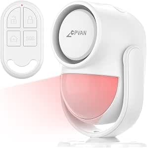 CPVAN Motion Detector Alarm, Indoor Wireless Home Alarm with Sirene (125dB) Infrared Burglar Burglar Proof, Battery Operated, Ideal for Shop/Office/Home/Door/Garage