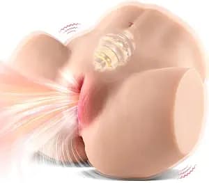 10LB Sex Doll Male Sex Toys, 12 Sucking & 12 Vibrating Electric Penis Pump,Realistic Male Masturbator with Plump Labia,Sex Dolls for Men Silicone Pocket Pussy with 3D Vaginal Channel Adult Sex Toys