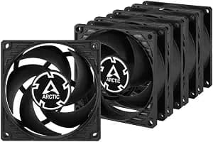 ARCTIC P8 (5 Pack) - 80 mm Case Fan, Pressure-optimised, Quiet Motor, Computer, Fan Speed: 3000 RPM - Black