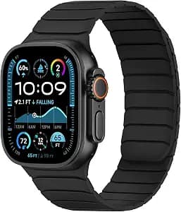 Tasikar Magnetic Bands Compatible with Apple Watch 49mm 46mm 45mm 44mm 42mm Soft Silicone Replacement Loop Wristband for iWatch Ultra 3 2 1 SE Series 11 10 9 8 7 6 5 4 3, Black