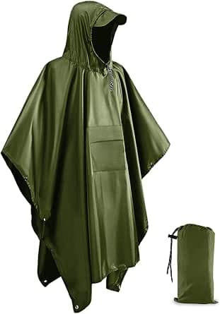 Victoper Waterproof Poncho Adult, Reusable Rain Poncho Adult Waterproof Poncho Waterproof Adult Lightweight Waterproof Raincoat for Outdoor Hiking Camping Cycling Traveling