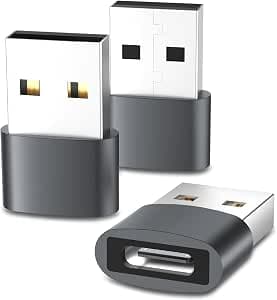 YISH USB C to USB Adapter: 3 Pieces Type C Female Type A Male Adapter 480Mbps & 100W Quick Charge USBC to A Converter for Computer Smartphone Laptop Charger Tablet Headphones