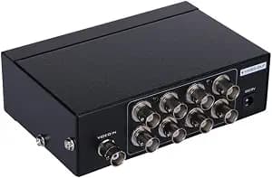 AuviPal 8-Port (1 Input 8 Output) BNC Video Splitter Box 1080P Coaxial Distributor Amplifier for Video Monitoring System CCTV Security Camera