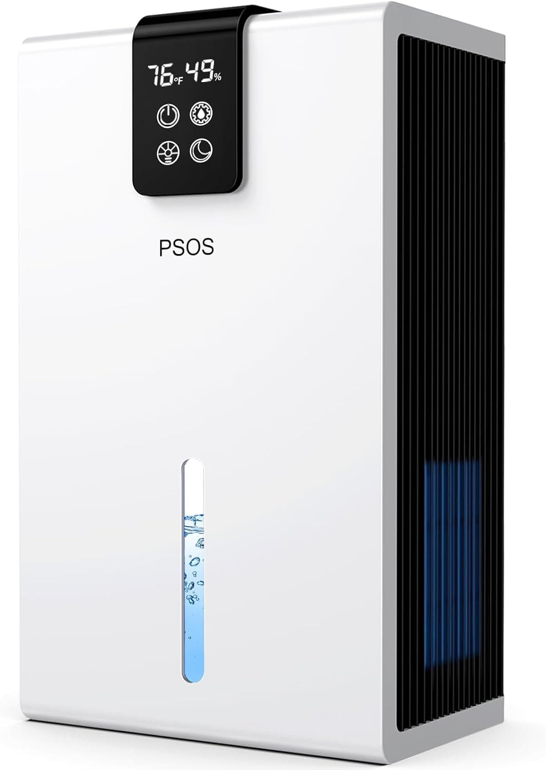 PSOS Dehumidifier, 2800 ml Electric Dehumidifier with Ultra Quiet Automatic Shut-Off, 7 Colours Light Dehumidifier for Basement, Bathroom, Room Dehumidifier for Bedroom