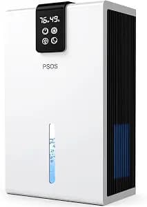 Dehumidifier, Dehumidifiers for Home, 98 OZ Water Tank, (1000 sq.ft) Quiet Dehumidifier for Basement Bedroom Bathroom with Humidity Display, Auto Shut Off, Relaxing 7 Color Ambient Light(White)