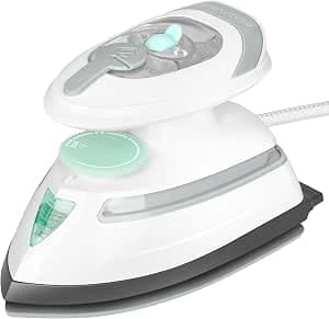 BEAUTURAL Mini Travel Iron with Switchable Voltage 220 V/120 V Steam Iron Dry Iron with Anti-Drip Function 3 Temperature Settings Lightweight for Sewing and Travel