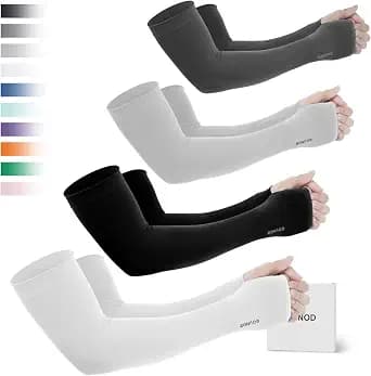 GOUNOD Sun Protection Cooling Arm Sleeves with Thumb Holes - Gardening Outdoors Sports Workouts Sunscreen Arm Sleeves
