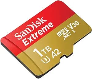 SanDisk 1TB Extreme microSDXC UHS-I Memory Card with Adapter - Up to 160MB/s, C10, U3, V30, 4K, A2, Micro SD - SDSQXA1-1T00-GN6MA