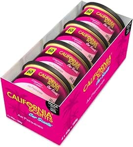 California Scents, Car Perfume Box, Set of 4 Car Air Fresheners, Coronado Cherry Scent, Car Accessory to Eliminate Odours, Long-Lasting and Adjustable Scent