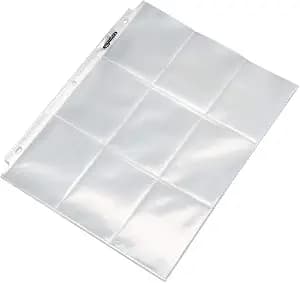 Amazon Basics 9-Sleeve Trading Card Protectors Binder Sheet for Storage and Protection, Top Loading, Transparent, 100-Pack