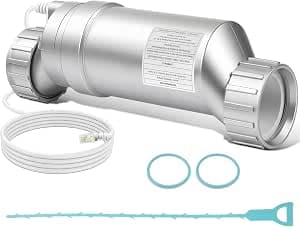 Salt Cell Compatible with W3T-CELL-15, Silver Edition Pool Part 40,000 Gallons, Premium Titanium Core, Fits AquaRite/AquaTrol/ProLogic/AQ-Logic (Firmware1.50+)