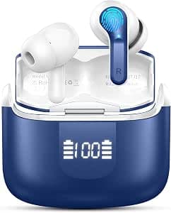 Drsaec Wireless Earbuds, Bluetooth 5.3 Headphones in Ear with 4 ENC Mic, 2025 New Wireless Headphones Noise Cancelling Ear buds, 40Hrs Deep Bass Earphones IP7 Waterproof Earphones USB-C, LED Display