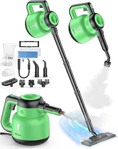 Steam Mop with Detachable Handheld Steam Cleaner for Home, 12-in-1 Multi Accessories, Quick 15s Heat, 221°F Floor Steamer & 320ml Water Tank, Powerful Steamer for Cleaning Floor, Carpet, Windows, Tile