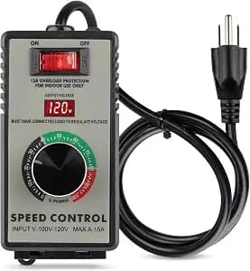 AC Motor Speed Controller 100V-120V 15A Variable Speed Regulator for Router, Drill, Fan, and Polishing Machine - Electronic Voltage Regulator with Overload Protection and LED Display