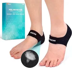 2 Pairs Plantar Fasciitis Heel Protectors, Heel Cups for Pain Relief & Achilles Tendonitis Support,Heel Cushion Inserts for Walking, Sports, Yoga, Home Use(M 5-8/W 4.5-9)