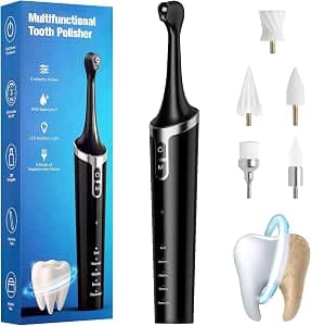 Tartar Remover Teeth Whitening Set Professional Teeth Cleaning Tooth Polisher with 5 Modes for Teeth Cleaning & Teeth Whitening, Teeth Whitening Teeth Set with 5 Heads