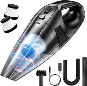 Cordless Handheld Vacuum Cleaner, 25 Minutes Runtime, 9000 Pa Suction Power, 60,000 RPM, 120 W, Lightweight (600 g) for Home, Car and Pet Hair