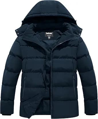 Soularge Men's Big and Tall Winter Puffer Jacket Warm Thicken Coat with Hood