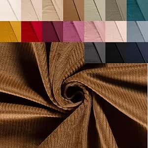 Wide Cord Stretch Sold by the Metre – Robust Corduroy Fabric – Cotton Cord Stretchy – Thick Ribbed Fabric – Wide Ribbed – Cord Cotton * from 50 cm, Colour: 153 Brown