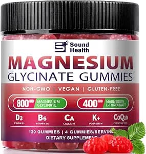 5 in 1 Magnesium Glycinate Gummies, 1400mg from Magnesium Glycinate, L-Threonate & Vitamin B6, Magnesium Complex for Women, Third-Party Tested, 120 Gummies, Non-GMO