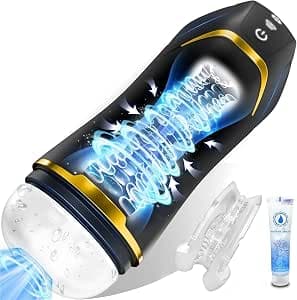 Sucking Masturbator Sex Toys – Upgraded Male Sex Toy Automatic Male Masturbators Cup with 10 Vibration & Suction Modes Adult Toys, Mens Penis Pump Stroker Pocket Pussy with 3D Textured for Men