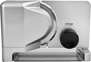 ritter Food Slicer E 16 Duo Plus, Electric All-Purpose Slicer with ECO Motor, Made in Germany, Silver Metallic