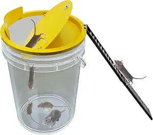 Bucket Lid Mouse Trap Metal 5 Gallon lid,Strong Metal Material that Cannot be Bitten, auto Reset, Repeat Catch, Indoor Outdoor, Reusable 5 Gallon Bucket Lid, (1Pack) (Yellow)