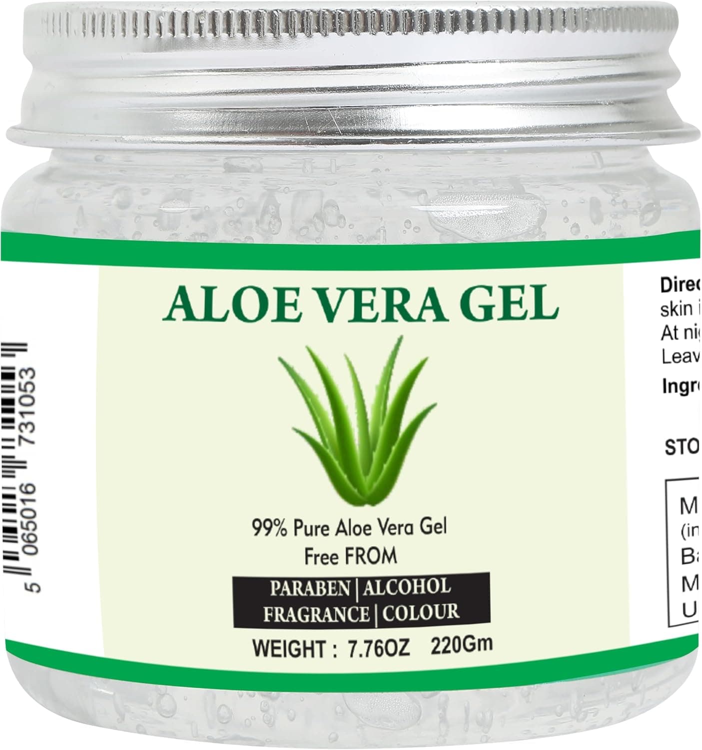 Raslok Aloe Vera Gel | 100% Pure Natural Aloe Gel | For Moisturizing Face Skin & Hair Care,Durable Moisturizing Hydrating Soothing | Non-Sticky (220gm 7.76 oz)