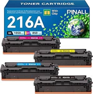 216A Toner (with Chip) Compatible with HP 216A for HP Color LaserJet Pro MFP M183fw M182n M182nw M155a M155nw M155 - Pack of 4 Black, Cyan, Magenta, Yellow