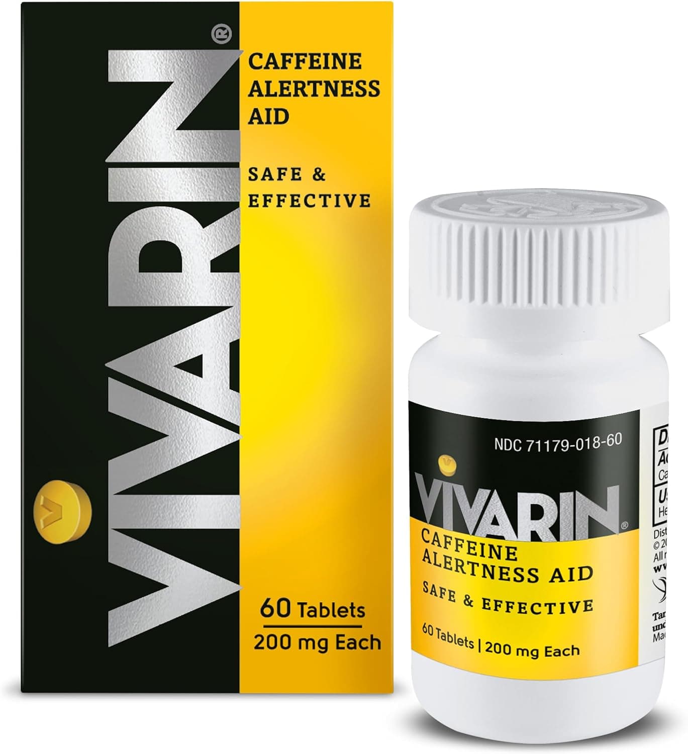 Vivarin Caffeine Pills 200mg, Energy Supplement, 60 Tablets