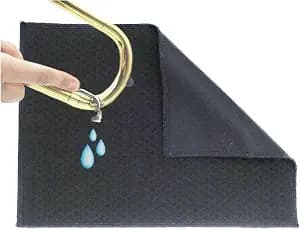 The Original Spit Catcher by Brasstache - For Brass/Wind Instruments, Ultra-Absorbent and Leakproof, Multi-layered Cloth Pad to Empty Your Spit, Self-Packing…… (Single)