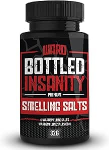 Ward Smelling Salts - Bottled Insanity - Insanely Strong Ammonia Inhalant | Smelling Salt for Powerlifting Hockey Football and More
