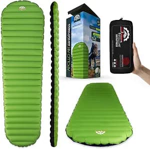 Gear Doctors ApolloAir 5.2 R-Value [17oz] Ultralight Insulated Inflatable Camping Sleeping Pad — Backpacking Sleeping Pad — Camping Mattress Compact Lightweight for Hiking—Air Mattress for Backpacking