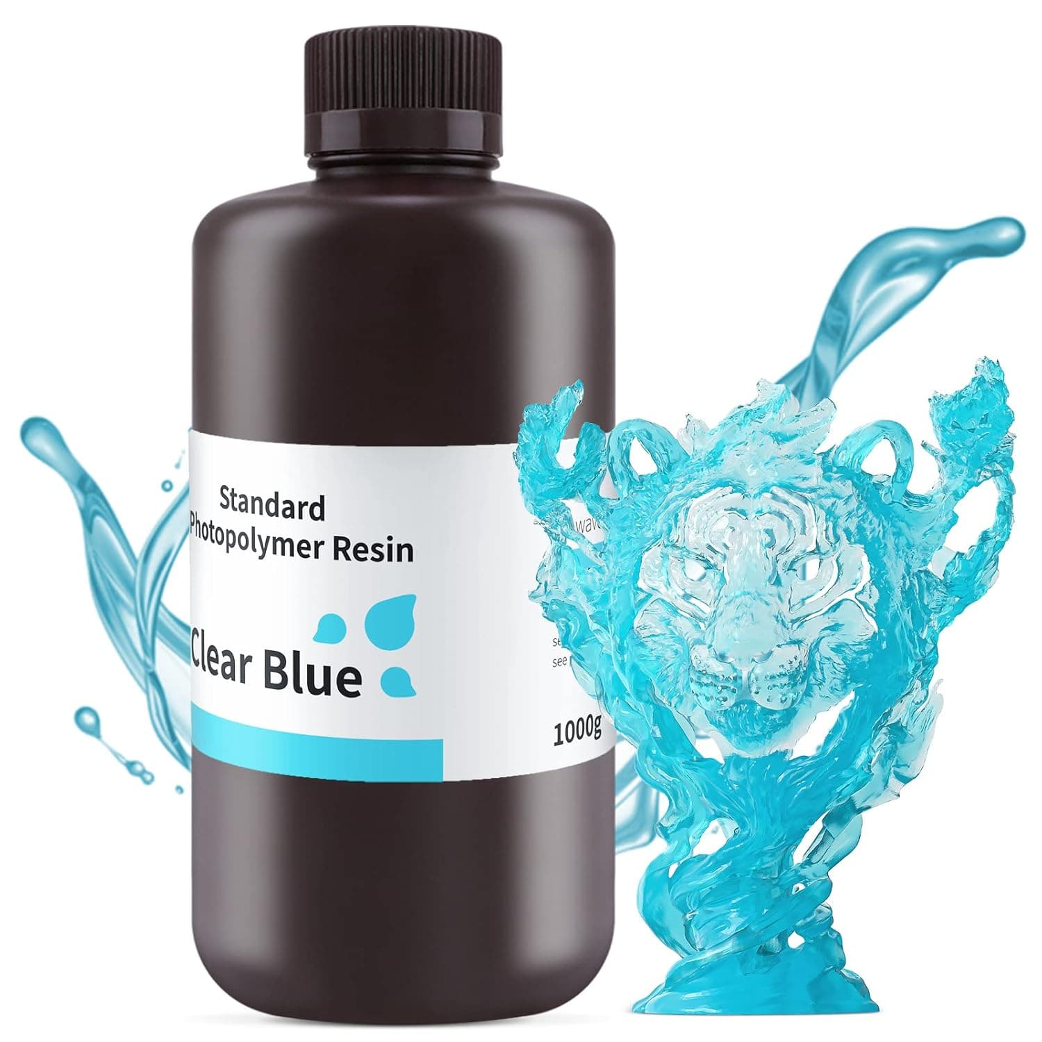 ELEGOO 3D Printer Resin Standard Photopolymer Resin Clear Blue 1000G